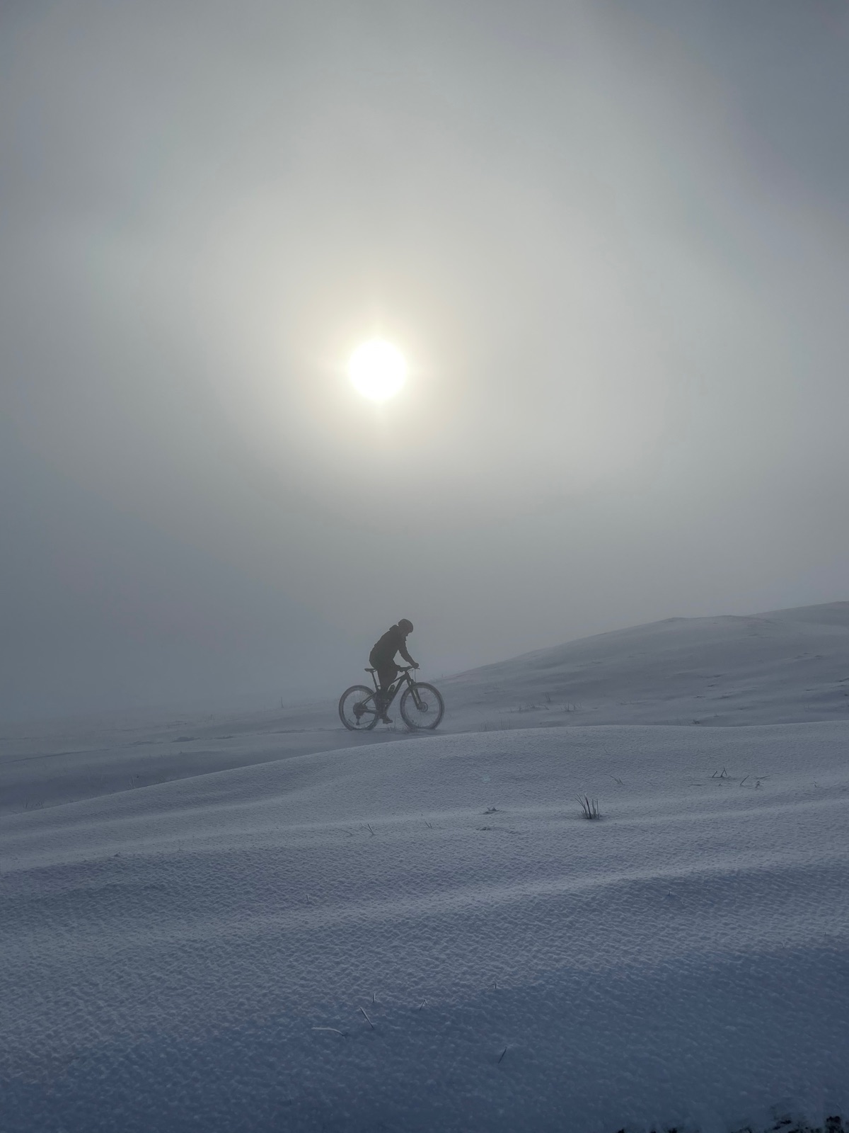 Mountain biking in the snow